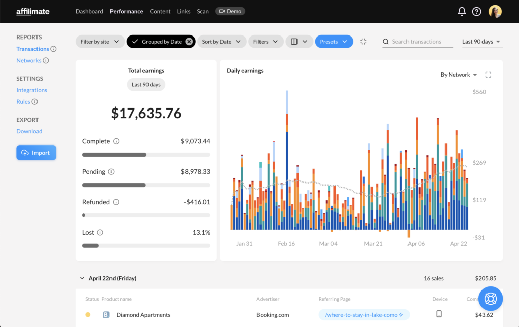 Affiliate Dashboard