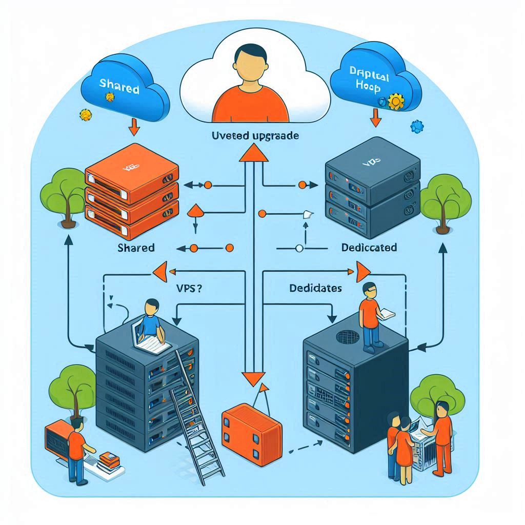 Image Suggestion: A flowchart showing how users can easily upgrade from shared hosting to VPS or dedicated hosting as their needs grow.