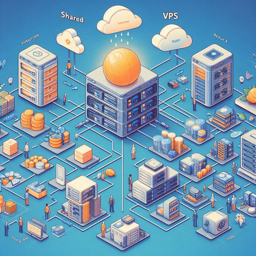  Include a diagram showing shared vs. VPS hosting to visually explain the difference in resource allocation.